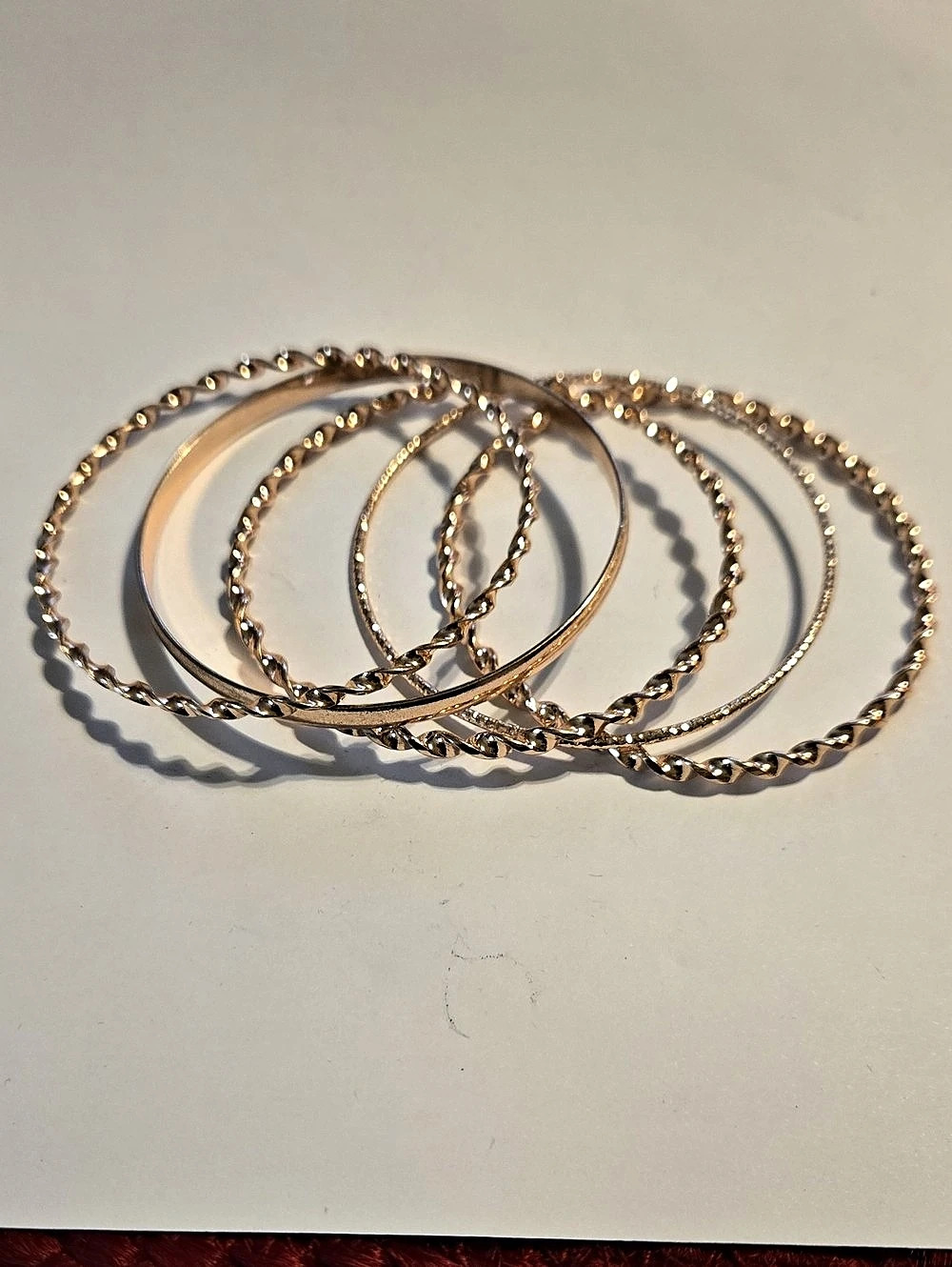 6 Mixed Rose Gold Bracelet Set. Like New